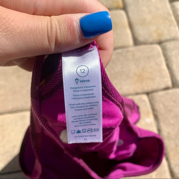 Ivivva girls racerback tank top purple checkered squares plaid size 12 - Picture 6 of 6